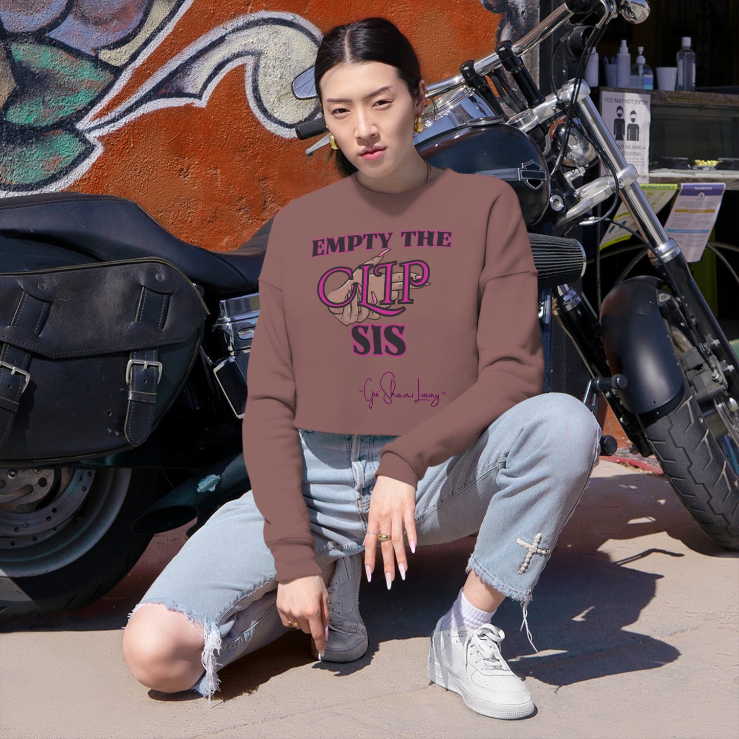 Empty the Clip Sis Women's Cropped Sweatshirt
